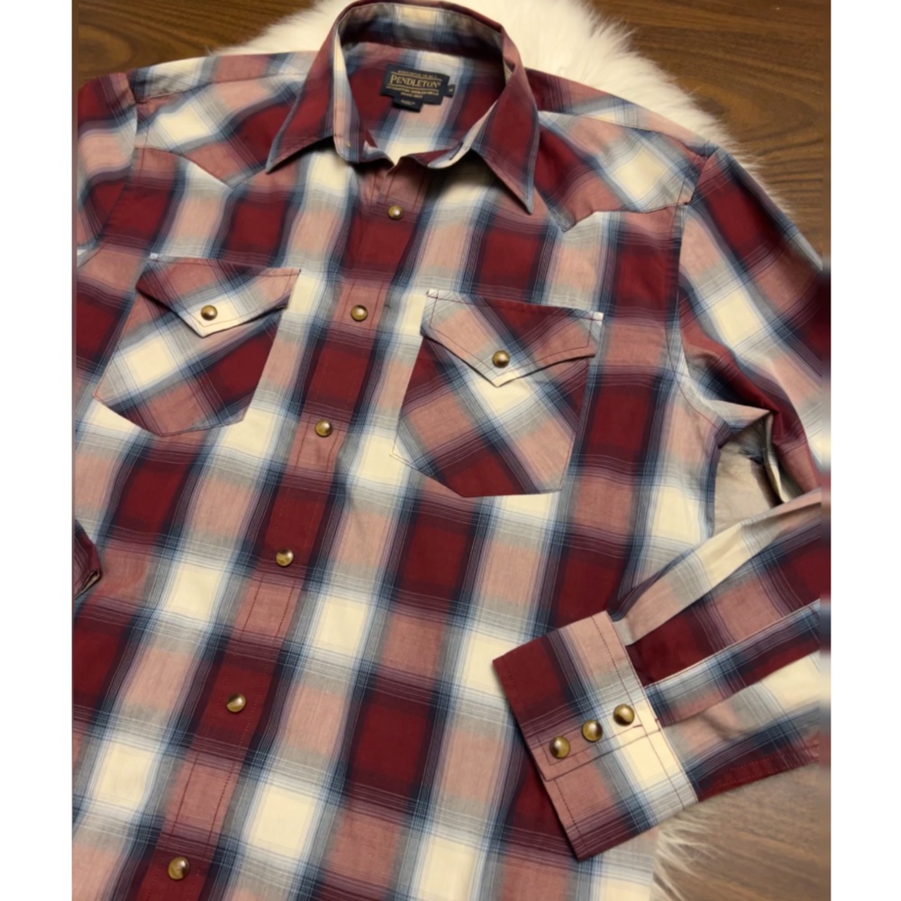 PENDLETON Plaid Western Wear Style Button Down Shirt